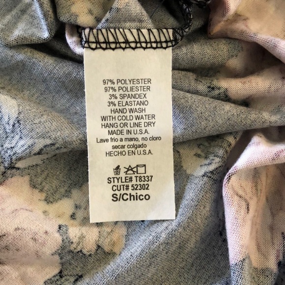 MTS Bohemian Floral Tunic Blouse in Blue Size Small - Picture 3 of 5